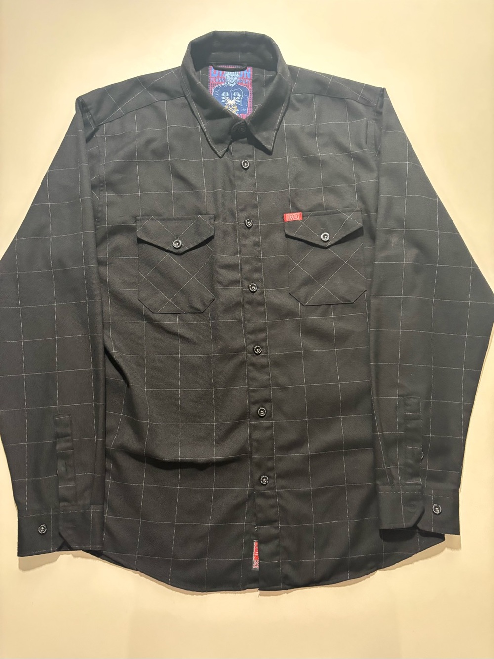 DIXXON collab with PINHEAD horror movie Hellraiser promotion button up flannel